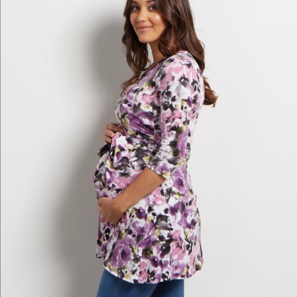 Never worn pink blush floral maternity tunic